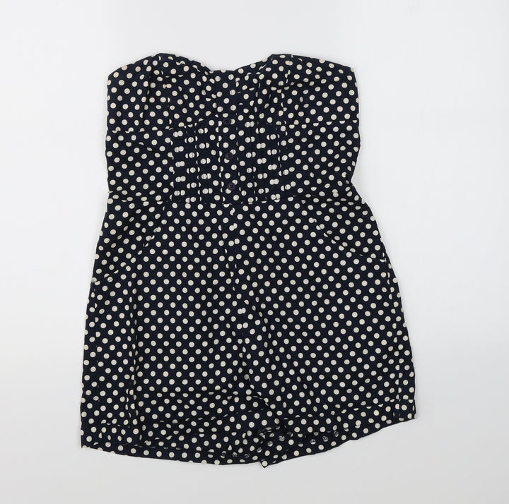 Pins & Needle Womens Blue Polka Dot Playsuit One-Piece Size S