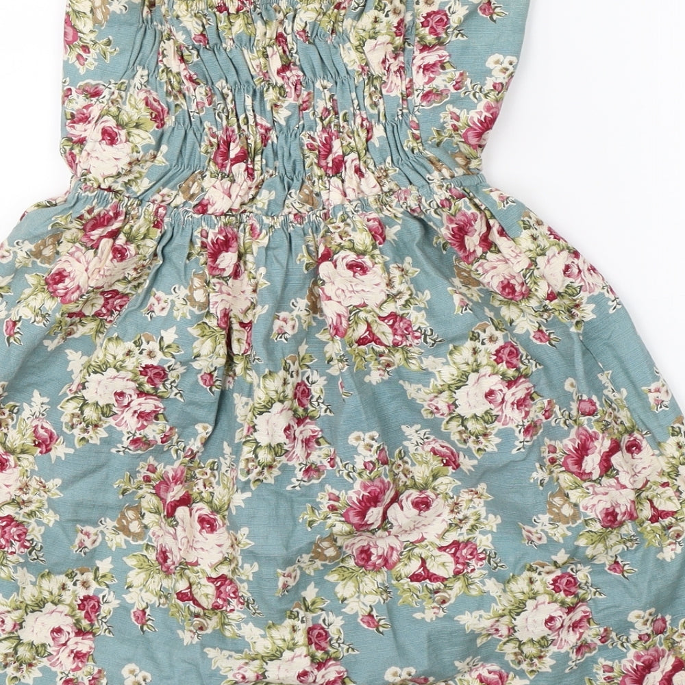 Hearts & Bows Womens Blue Floral  Shift  Size M