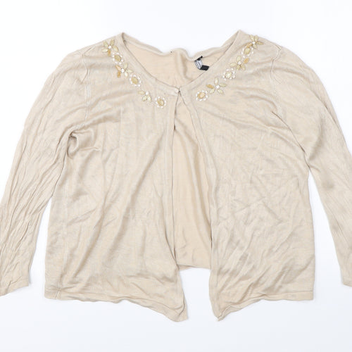 BM Collection Womens Beige   Cardigan Jumper Size 8