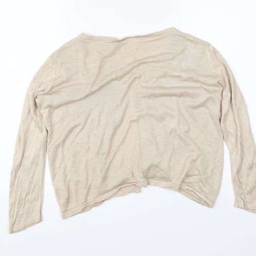 BM Collection Womens Beige   Cardigan Jumper Size 8