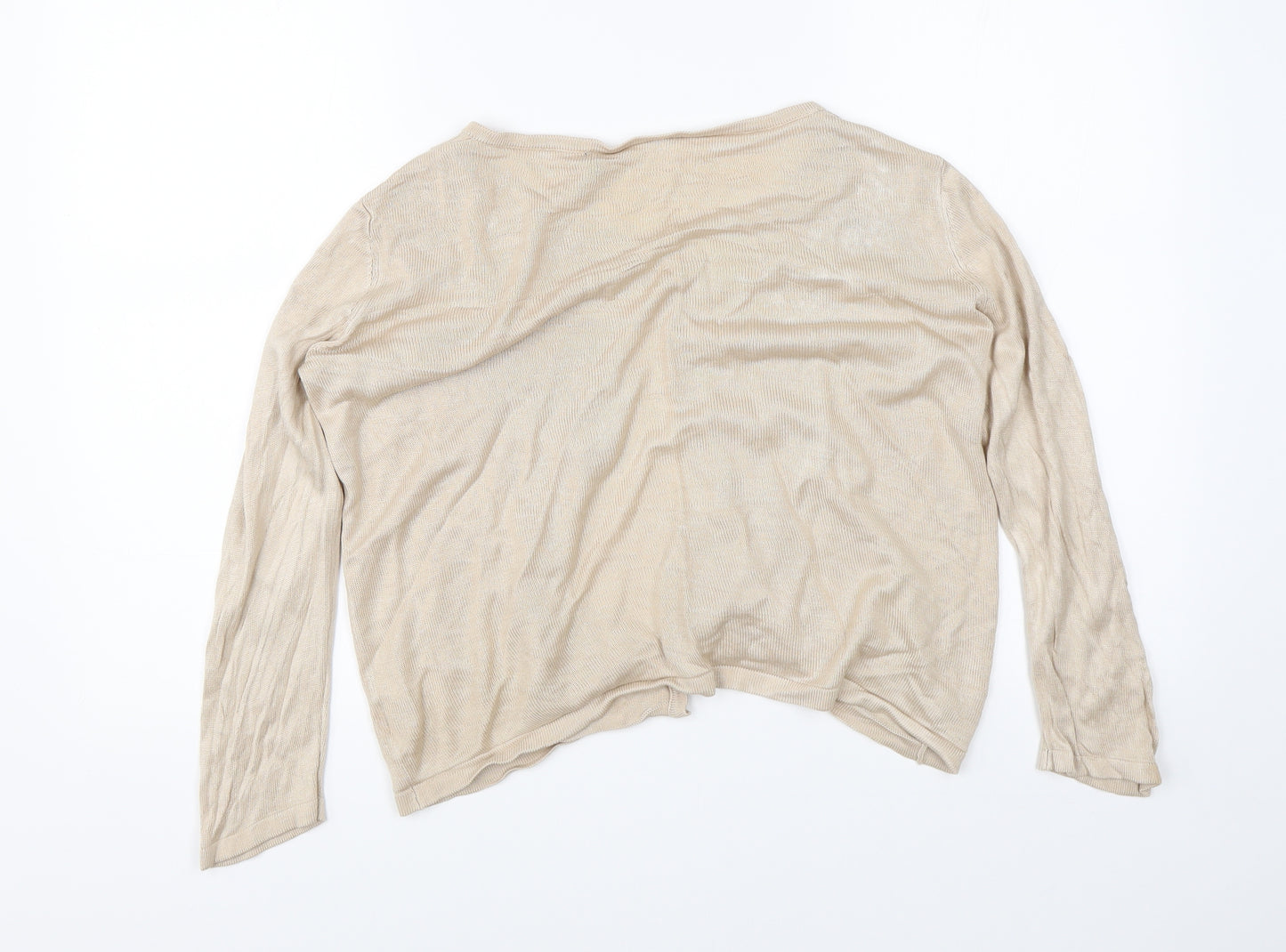 BM Collection Womens Beige   Cardigan Jumper Size 8