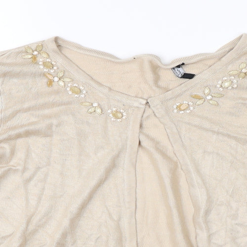 BM Collection Womens Beige   Cardigan Jumper Size 8