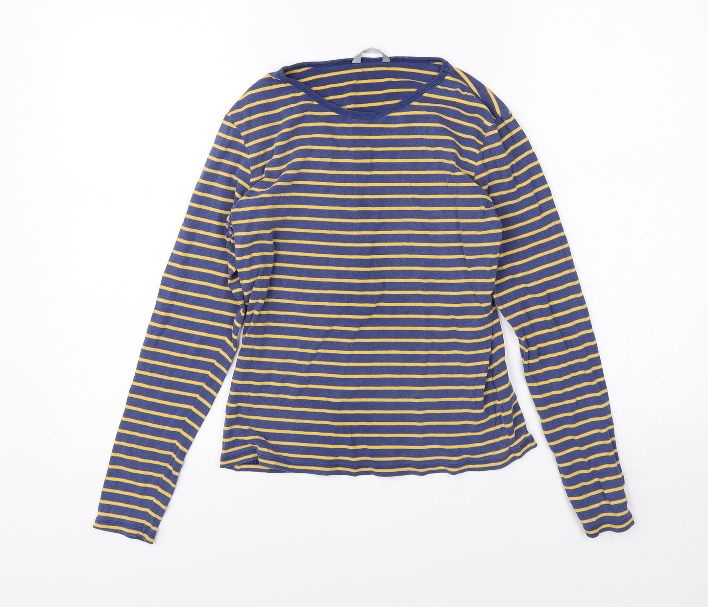 Marks & Spencer Womens Blue Striped  Basic T-Shirt Size 10