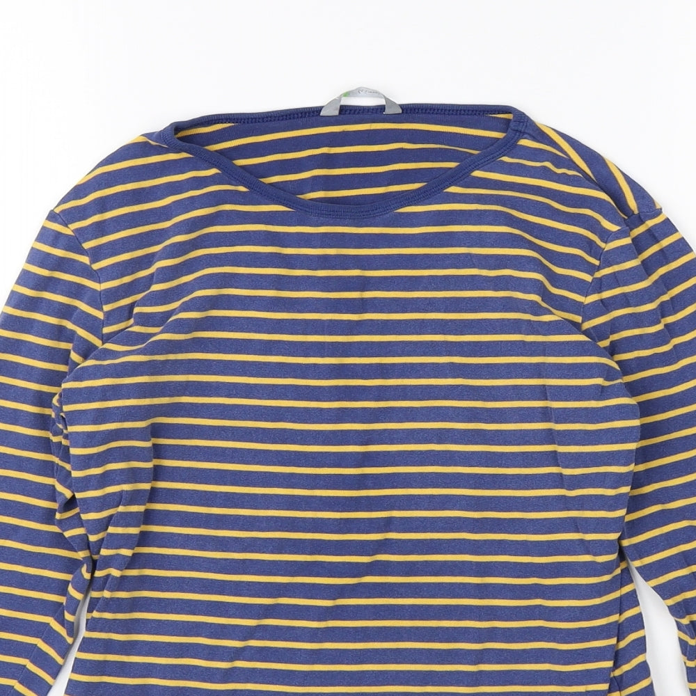 Marks & Spencer Womens Blue Striped  Basic T-Shirt Size 10