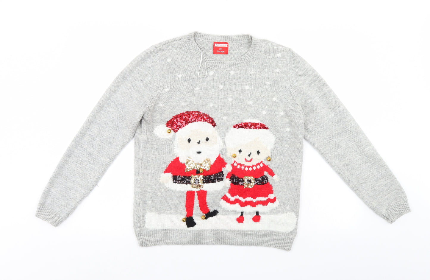 George Womens Grey   Henley Jumper Size 12  - Christmas jumper
