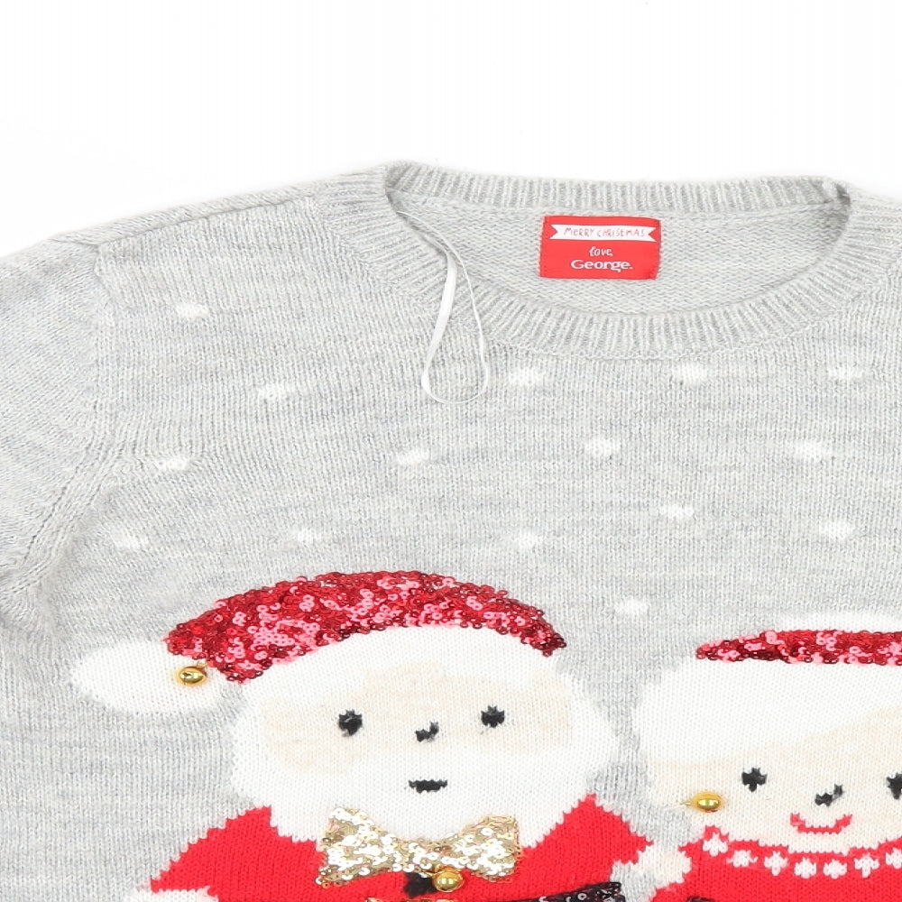 George Womens Grey   Henley Jumper Size 12  - Christmas jumper