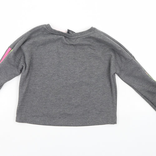 Primark Girls Grey   Pullover Sweatshirt Size 8-9 Years  - cropped