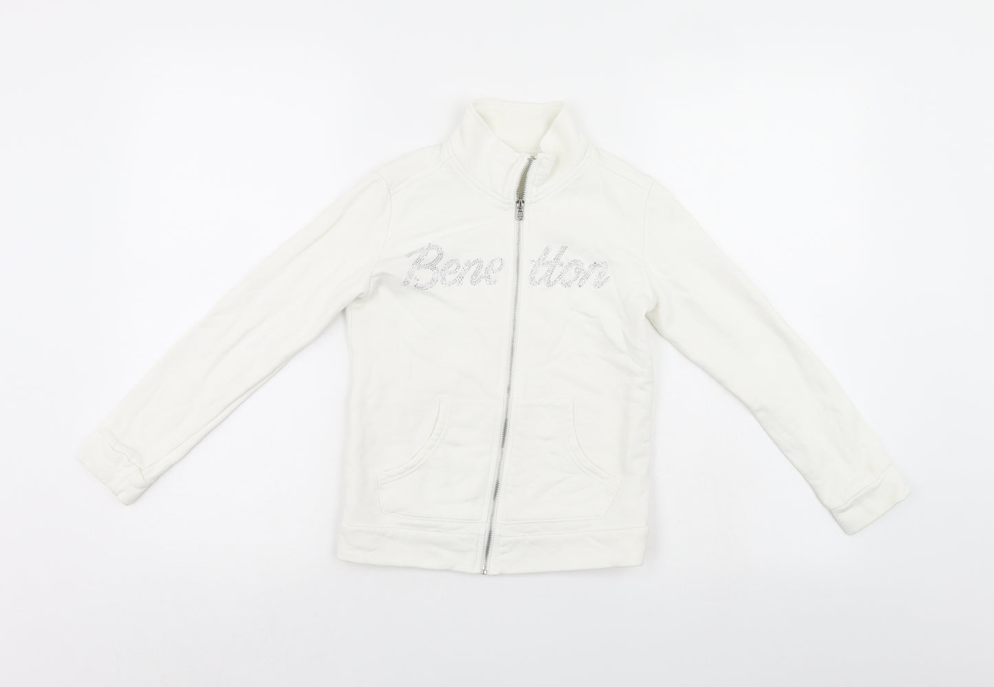 Benetton Girls White   Jacket  Size 7-8 Years