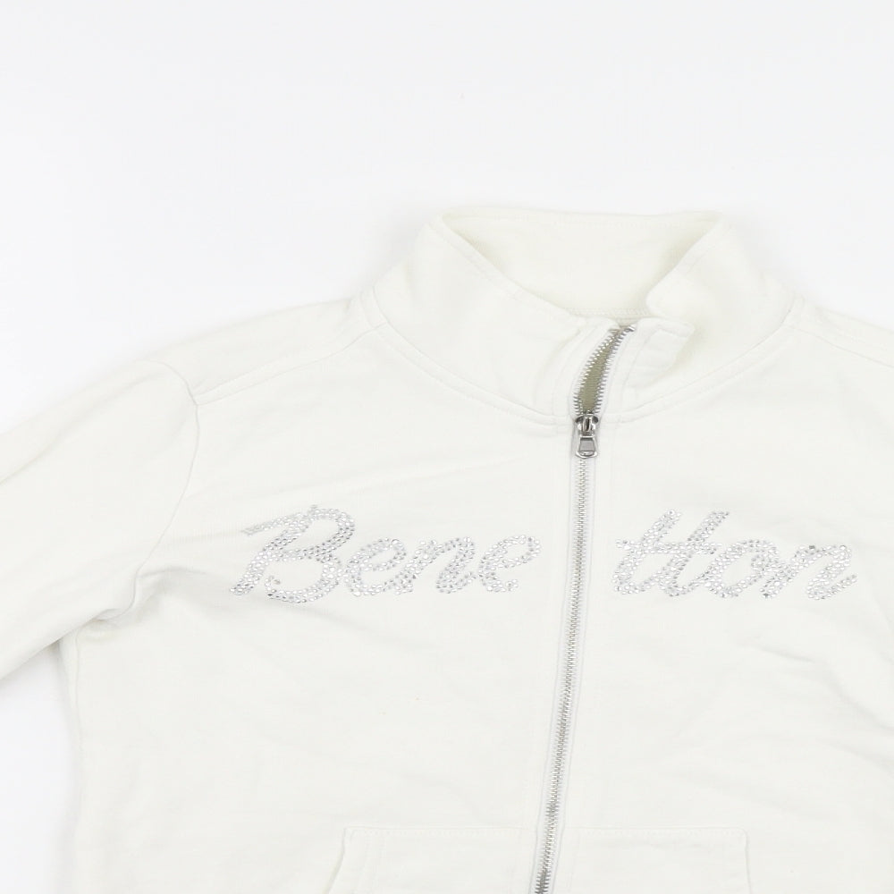 Benetton Girls White   Jacket  Size 7-8 Years