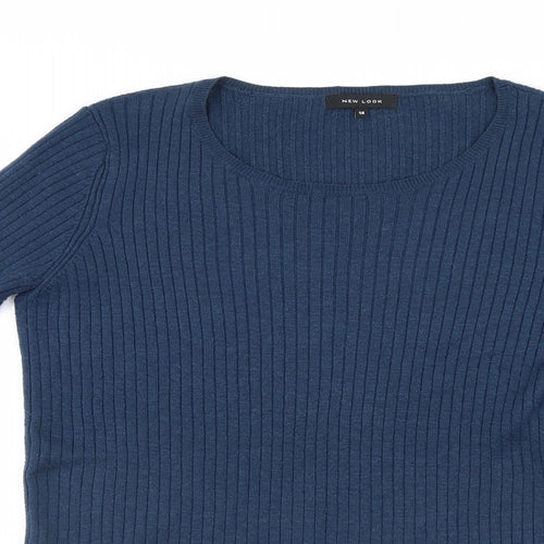 Nre Look Womens Blue Striped  Jumper Dress  Size 14