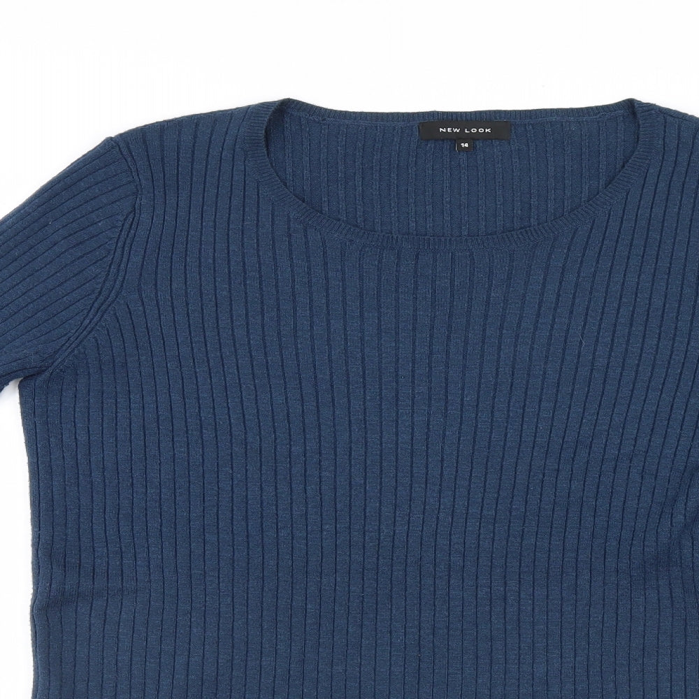 Nre Look Womens Blue Striped  Jumper Dress  Size 14