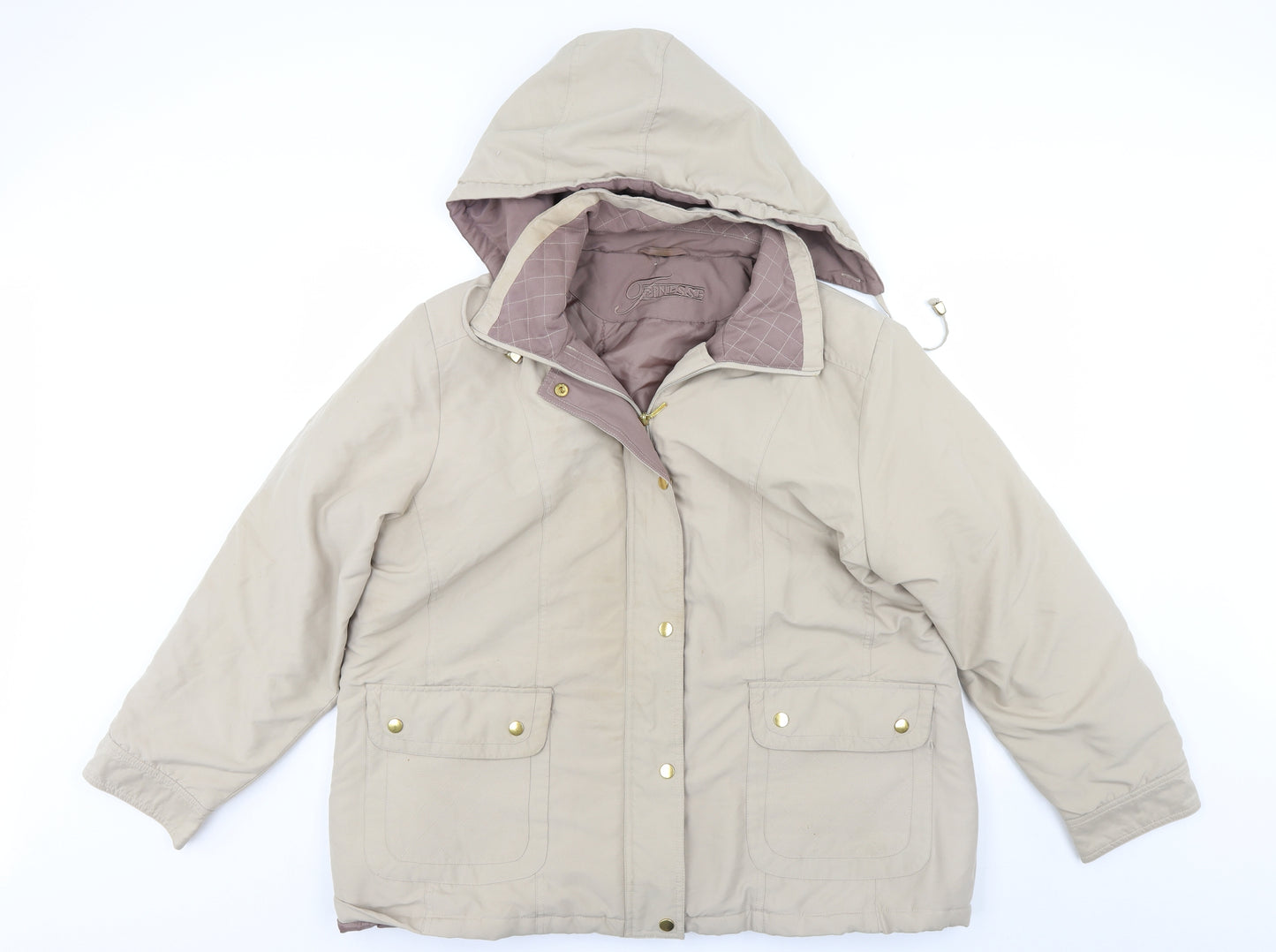 Finesse Womens Ivory   Anorak Coat Size 20