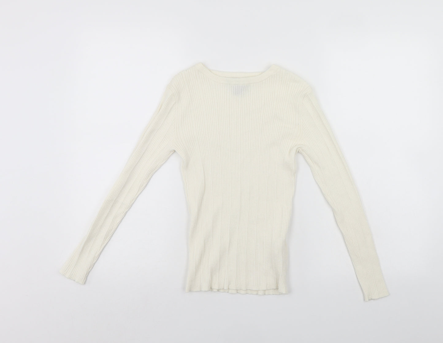 Primark Womens White Striped  Pullover Jumper Size 12