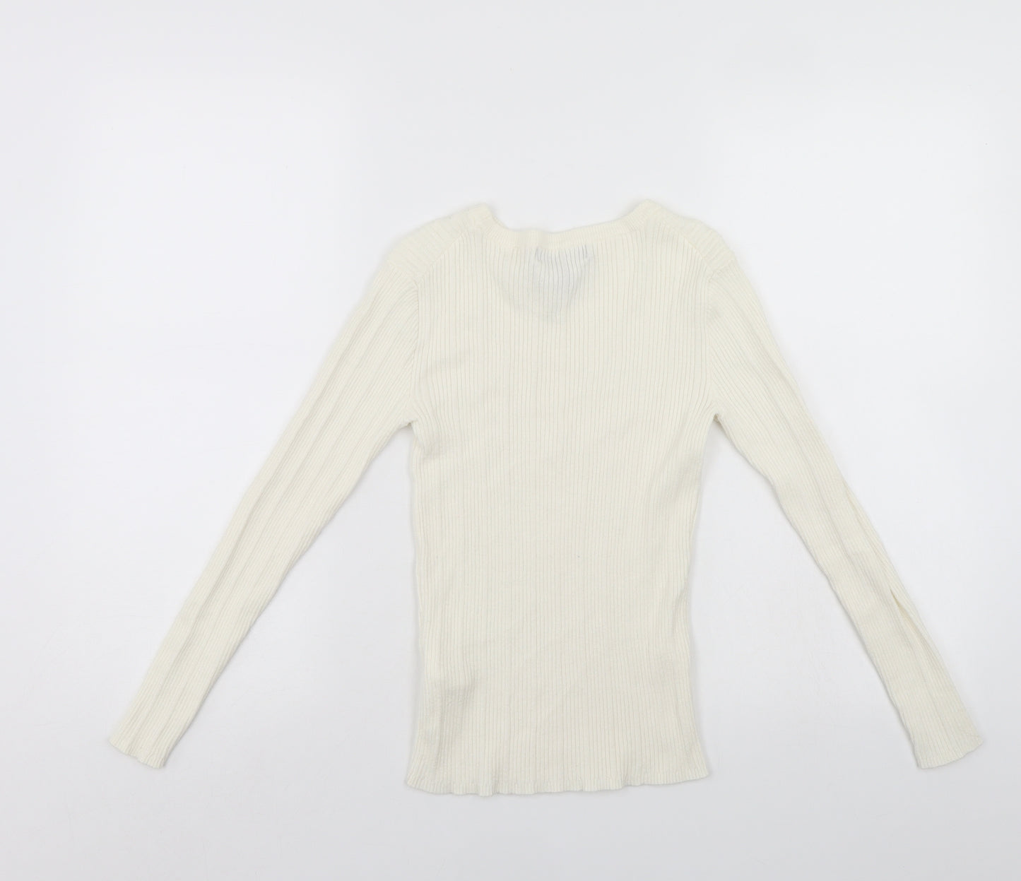 Primark Womens White Striped  Pullover Jumper Size 12