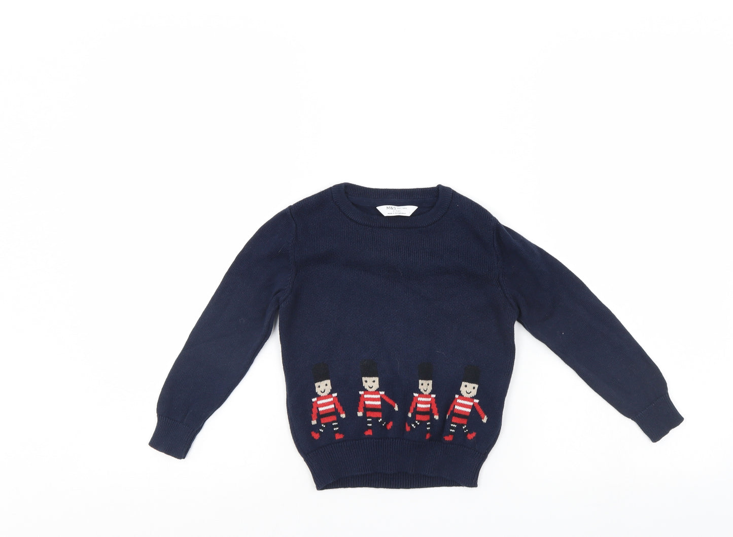 M&S Boys Blue   Pullover Jumper Size 2-3 Years