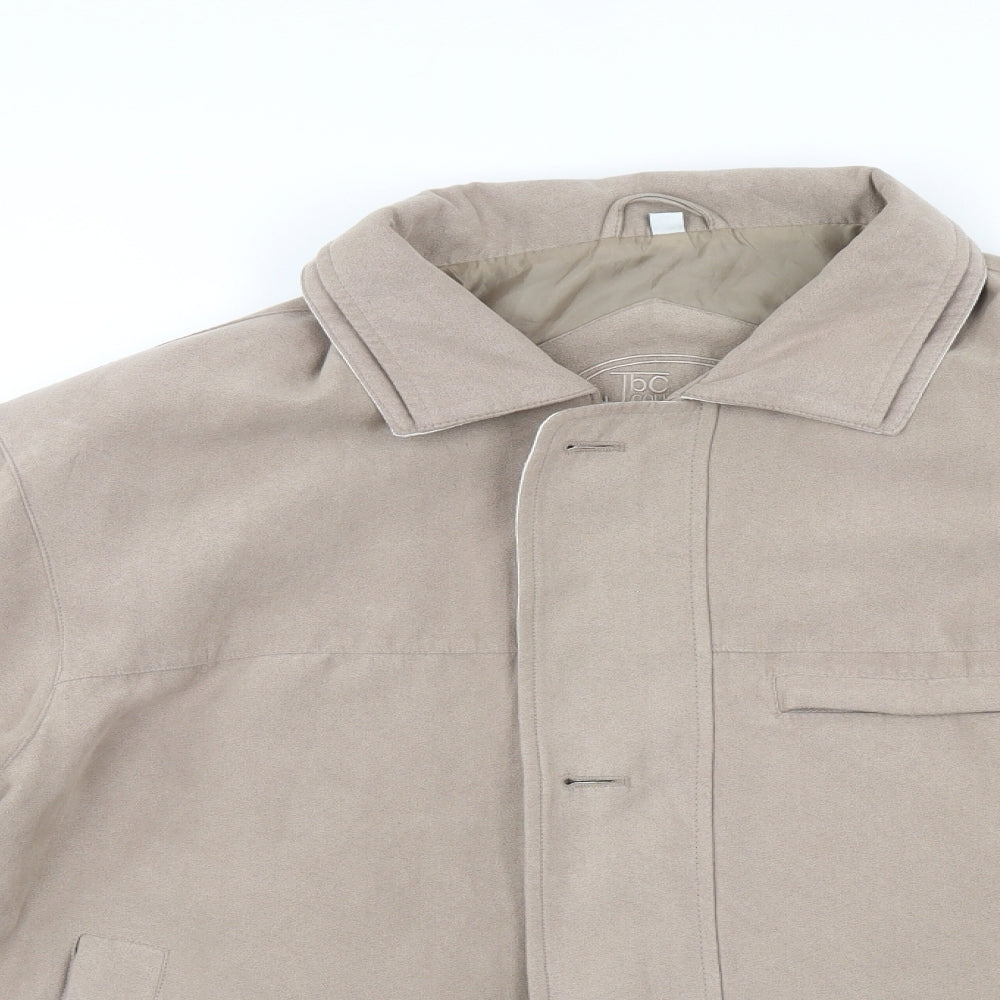 JBC Mens Beige   Jacket  Size S  - faux suade look