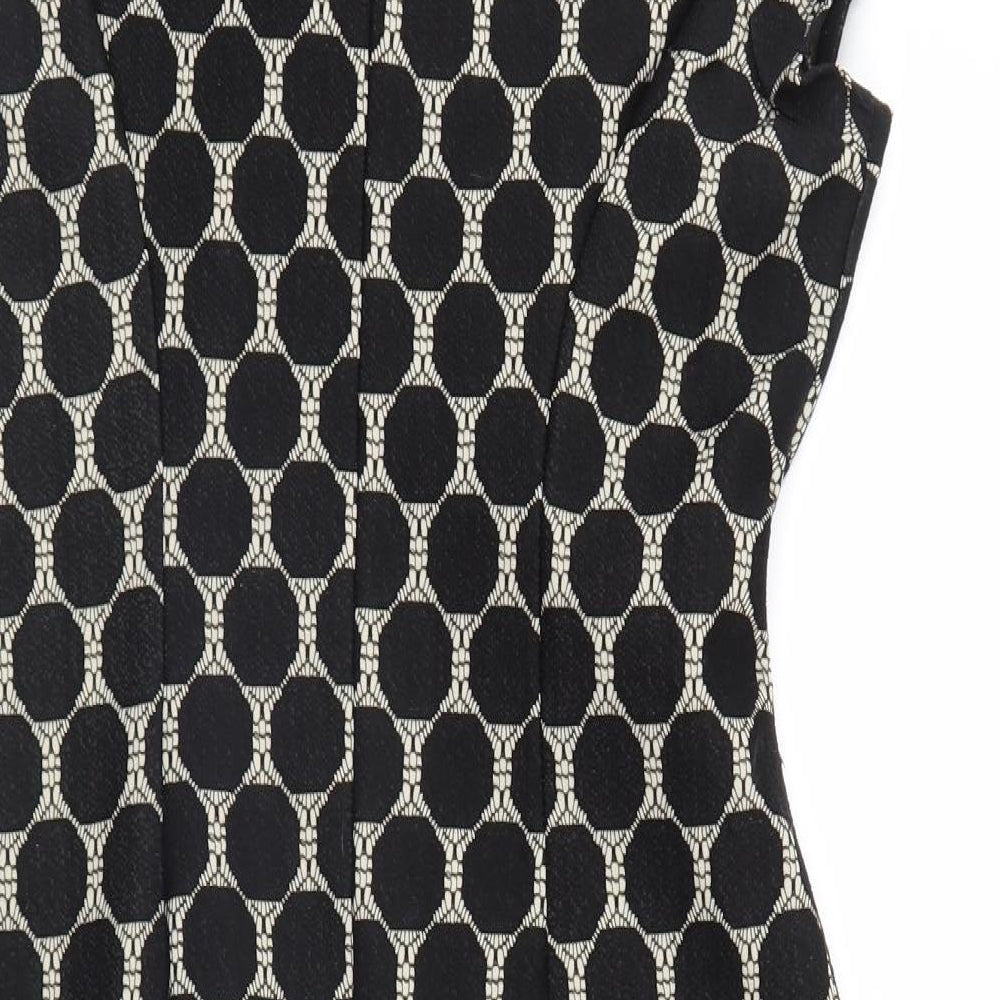 Julien Macdonald Womens Black Polka Dot  Pencil Dress  Size 12