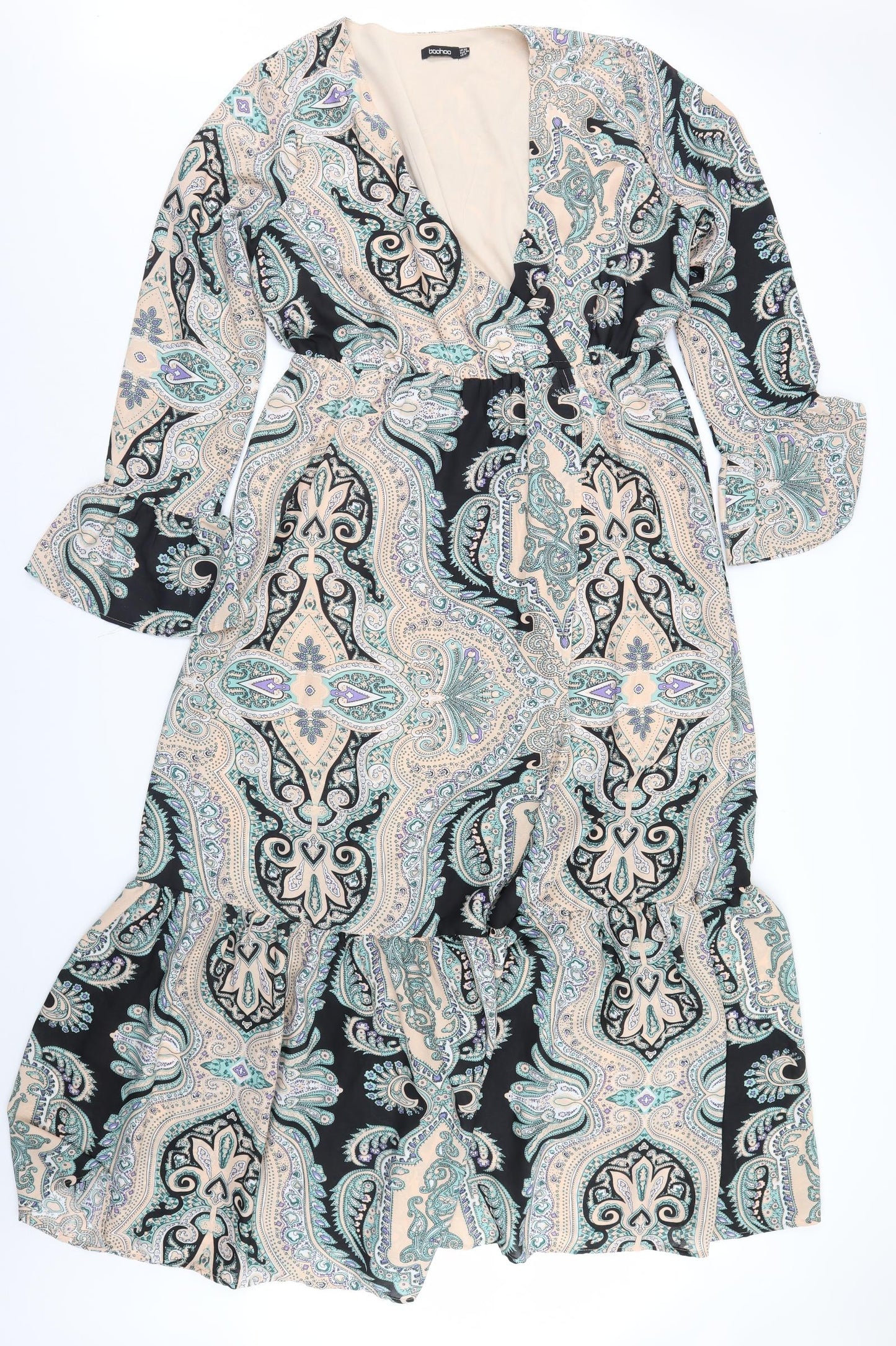 Boohoo Womens Multicoloured Paisley  A-Line  Size 22