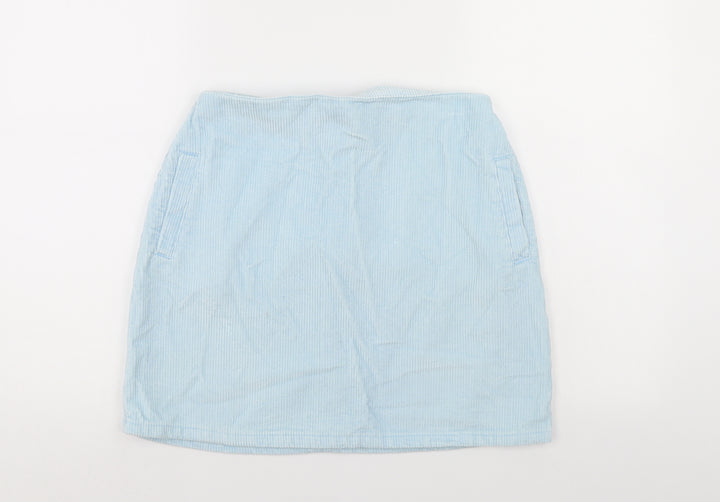 New Look Womens Blue  Corduroy A-Line Skirt Size 10
