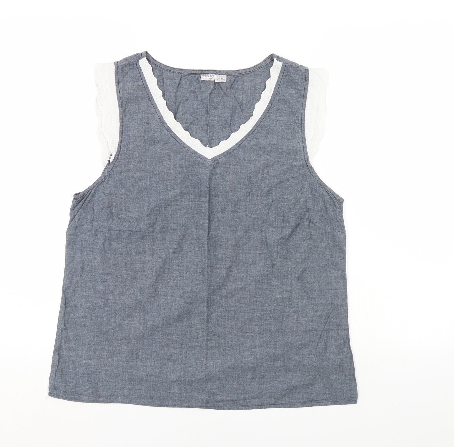 ESMARA Womens Grey   Basic Tank Size 14