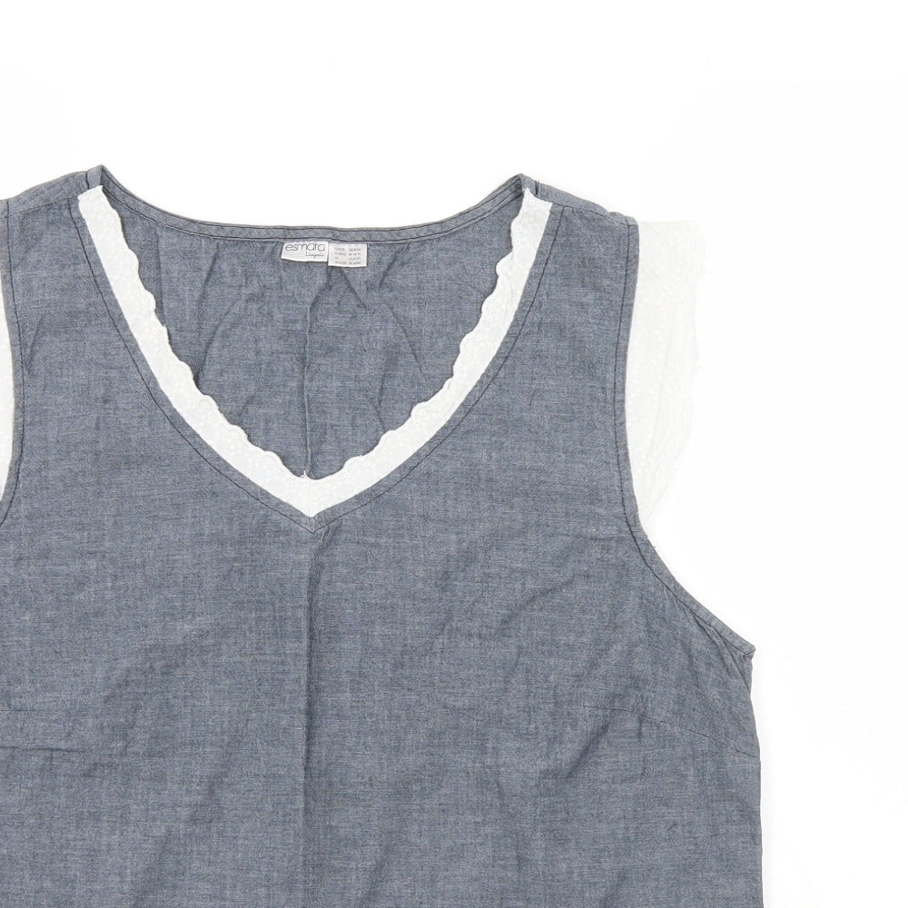 ESMARA Womens Grey   Basic Tank Size 14