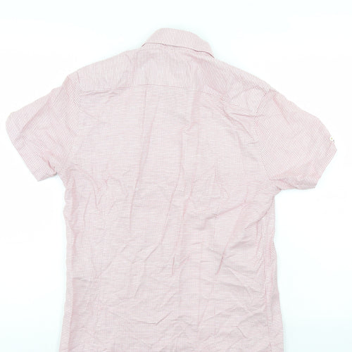 Ted Baker Mens Pink Houndstooth   Button-Up Size S