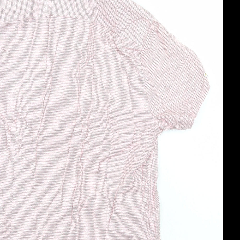 Ted Baker Mens Pink Houndstooth   Button-Up Size S