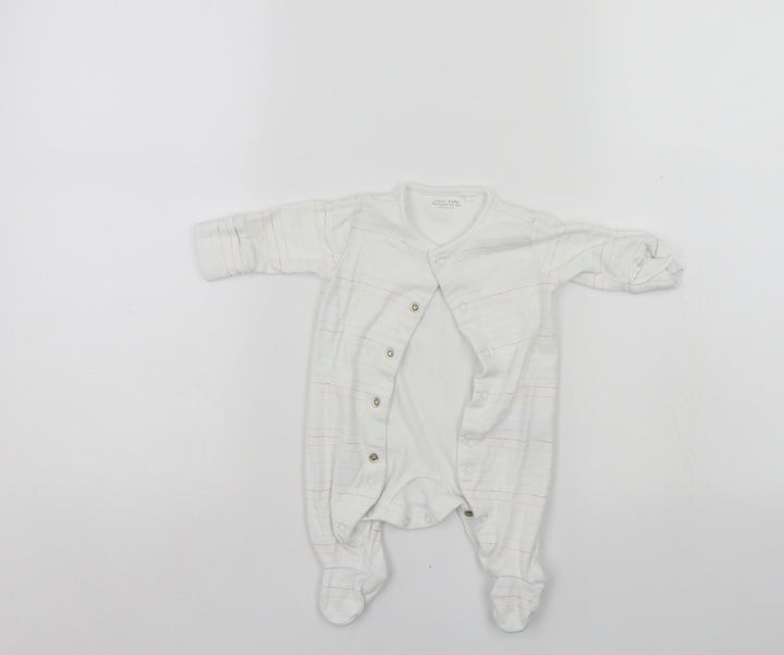 NEXT Baby White Striped Babygrow One-Piece Size Newborn