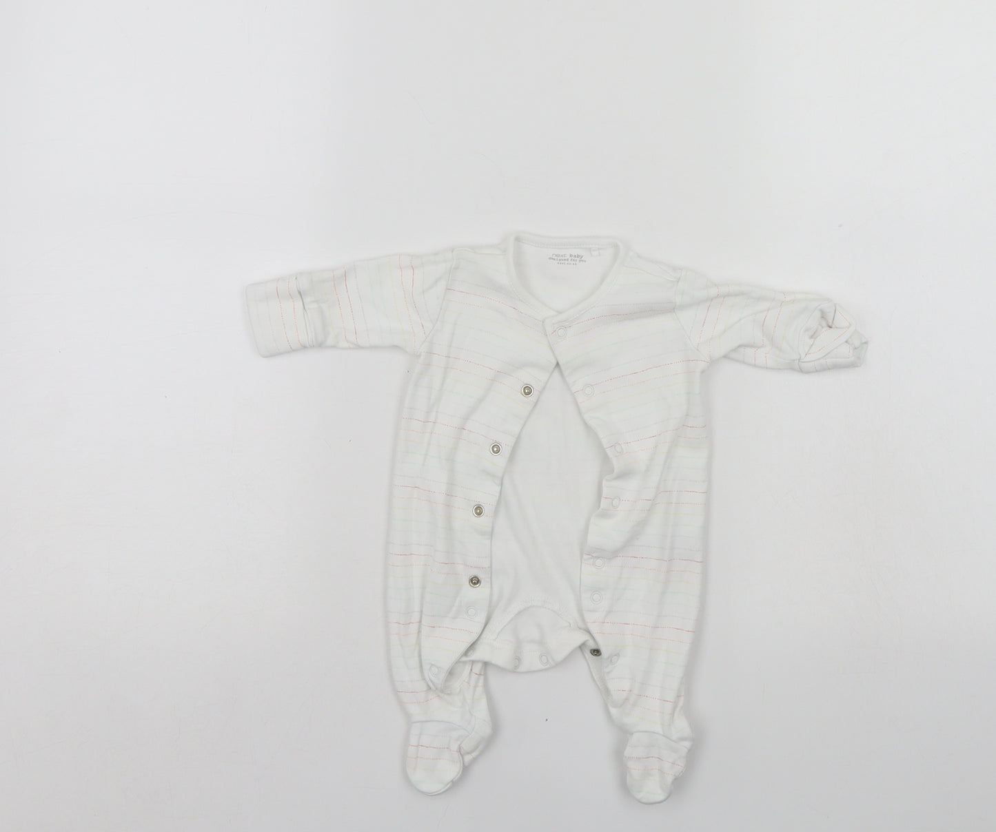 NEXT Baby White Striped  Babygrow One-Piece Size Newborn