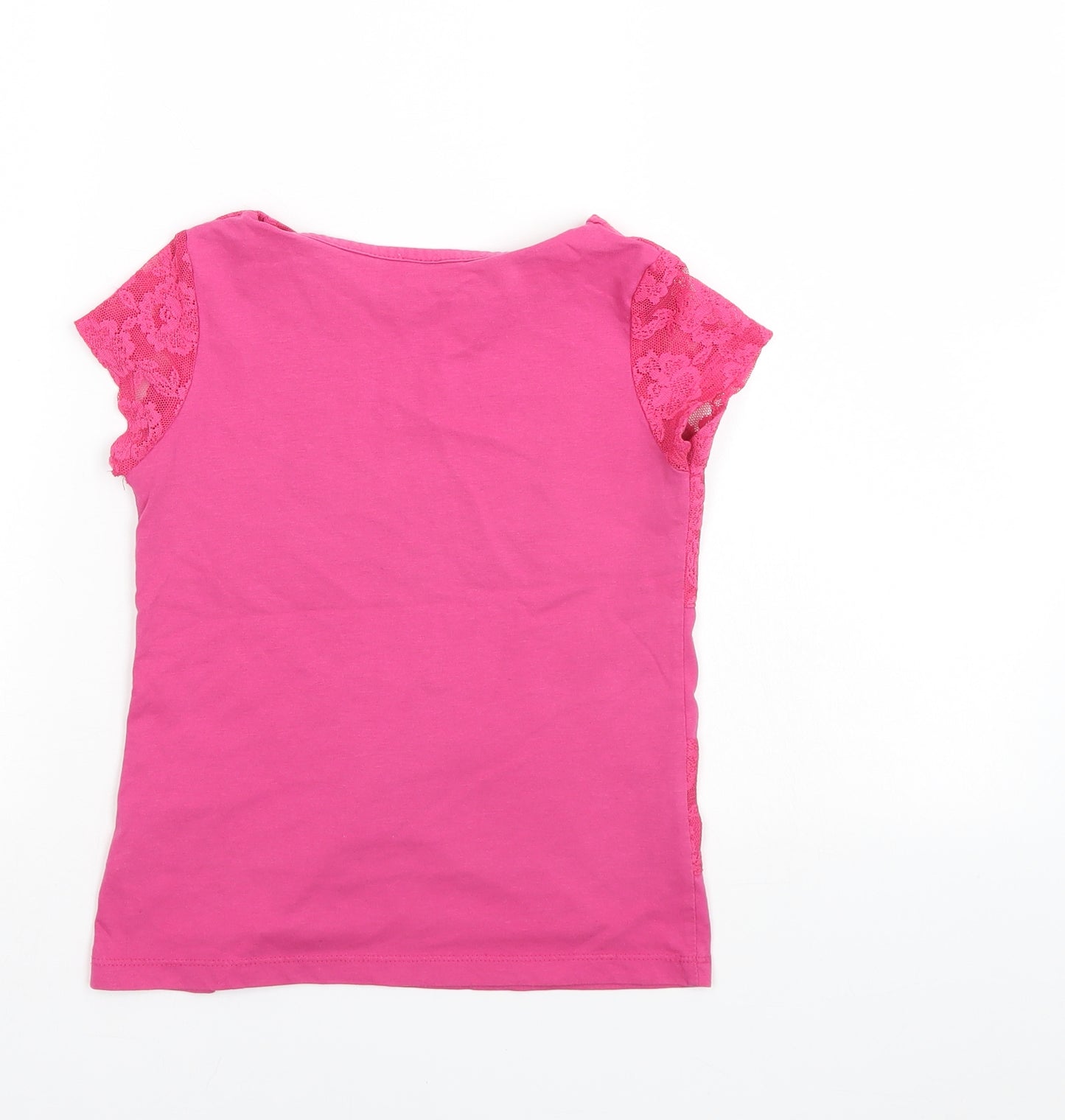 F&F Girls Pink Floral  Basic T-Shirt Size 7-8 Years