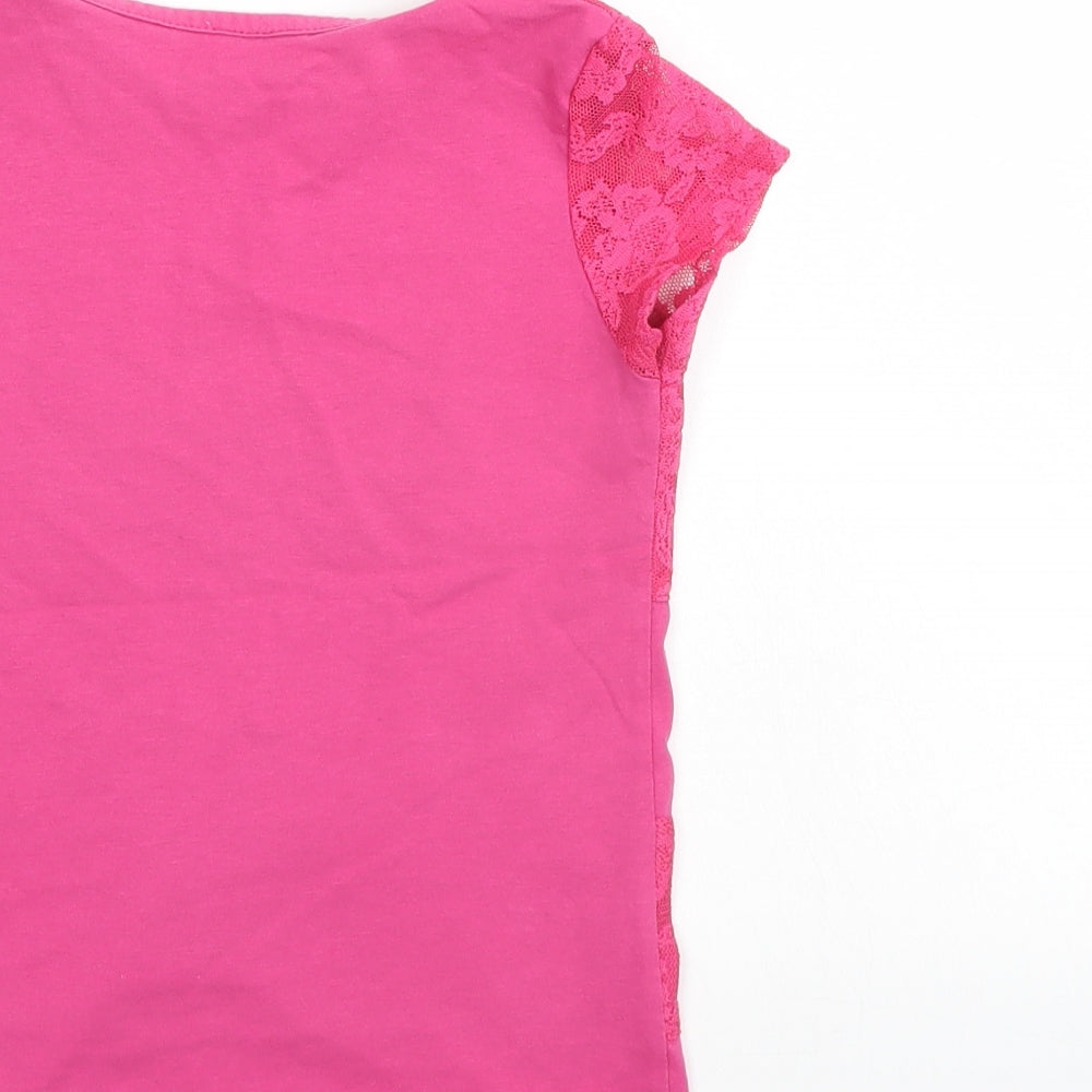 F&F Girls Pink Floral  Basic T-Shirt Size 7-8 Years