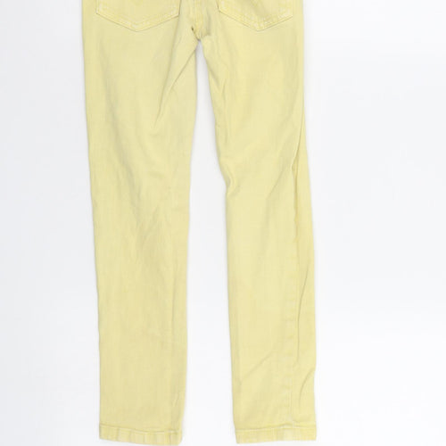 NEXT Girls Yellow  Denim Straight Jeans Size 8 Years - Elastic Waist