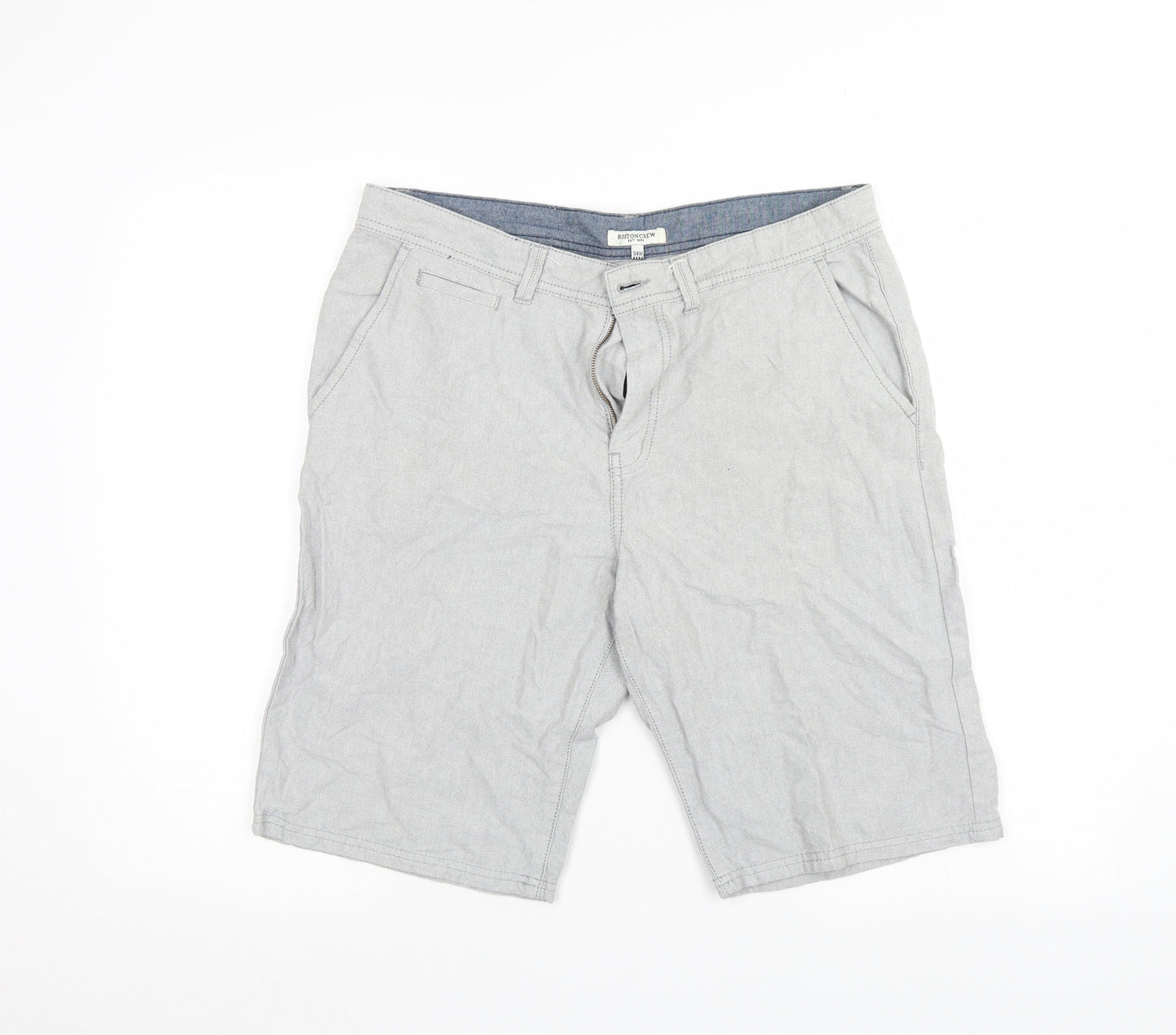 Boston Crew Mens Grey   Chino Shorts Size 34