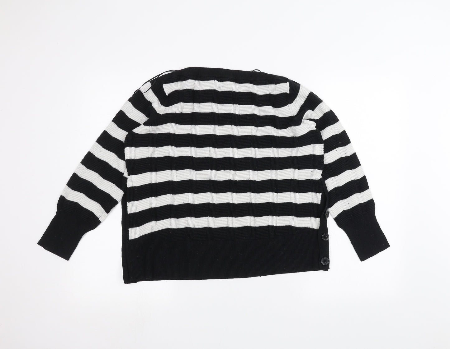 Marks and Spencer Womens Black Striped  Pullover Jumper Size 16