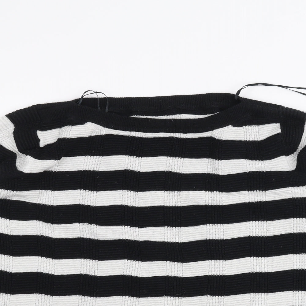 Marks and Spencer Womens Black Striped  Pullover Jumper Size 16