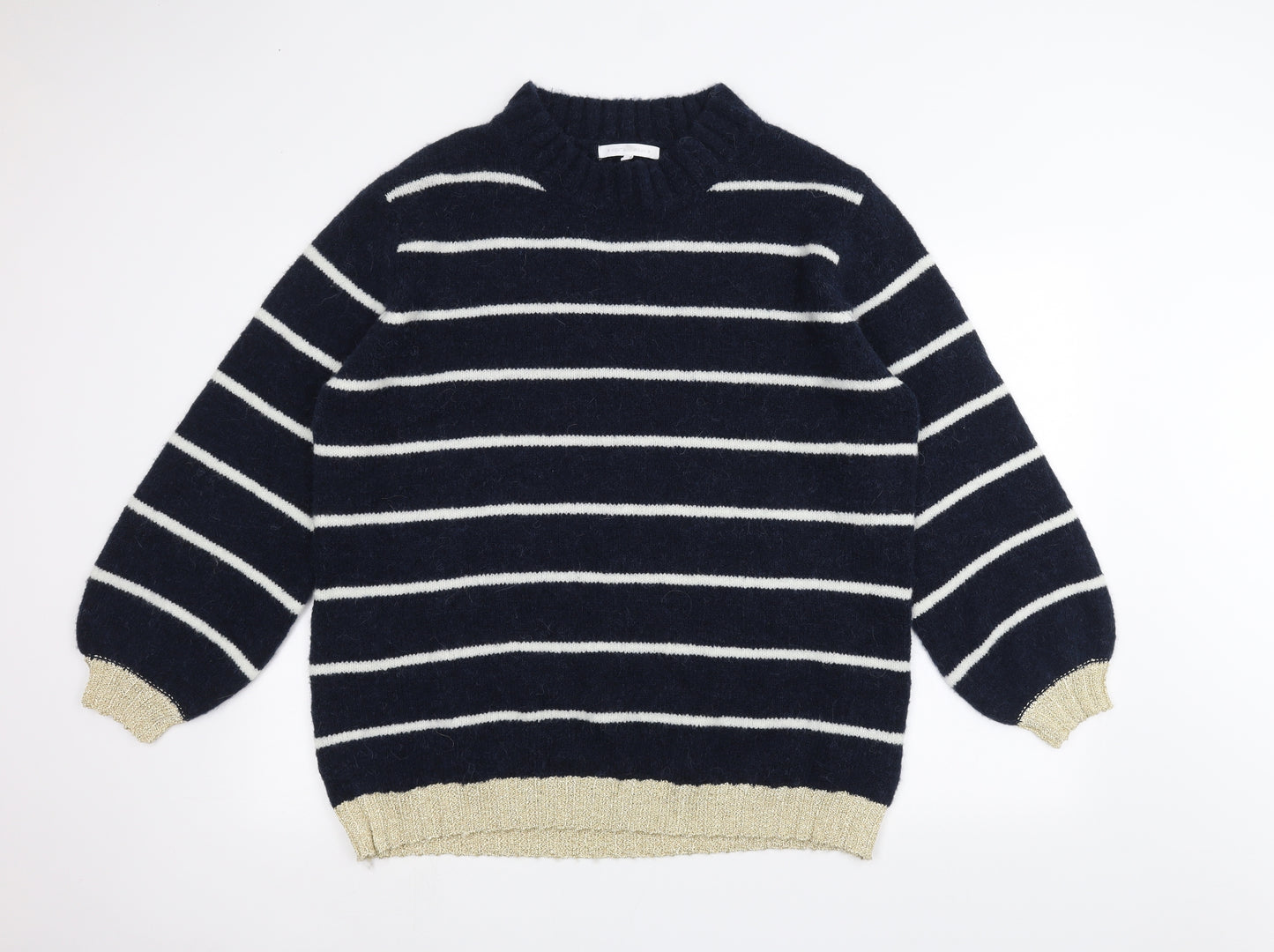 NEXT Womens Blue Striped  Pullover Jumper Size L