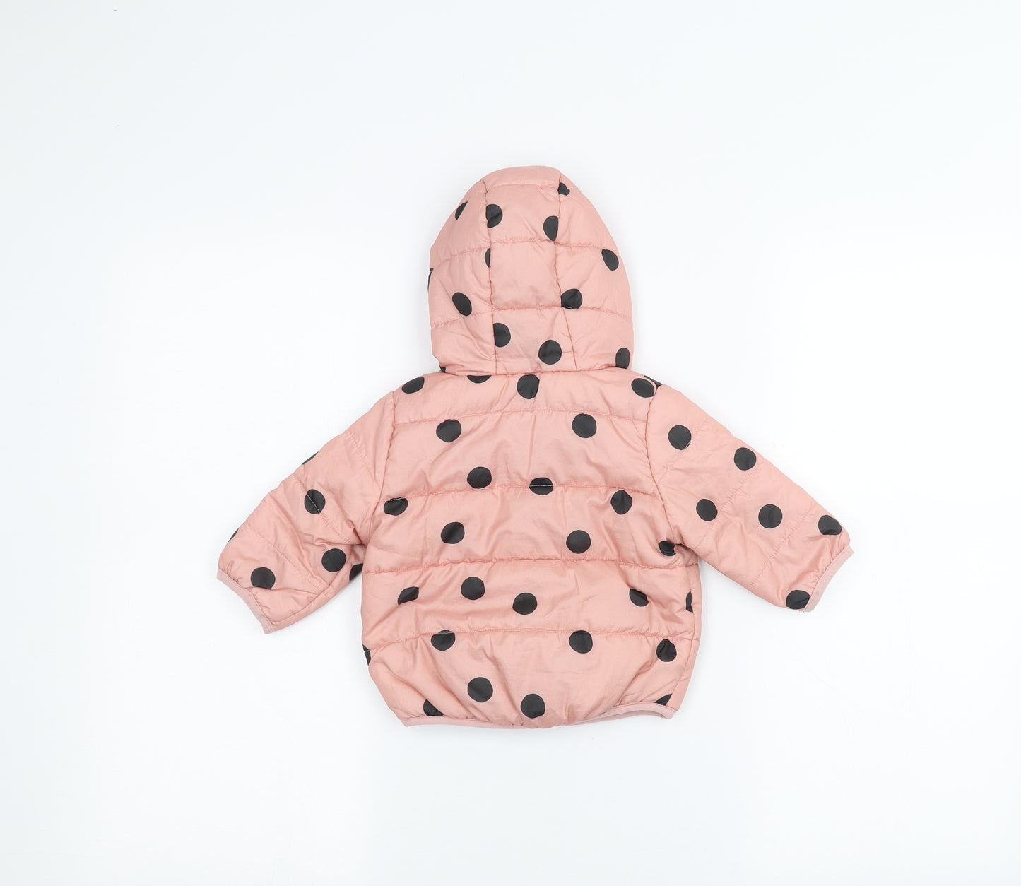 Marks and Spencer Baby Pink Polka Dot  Puffer Jacket Coat Size 3-6 Months