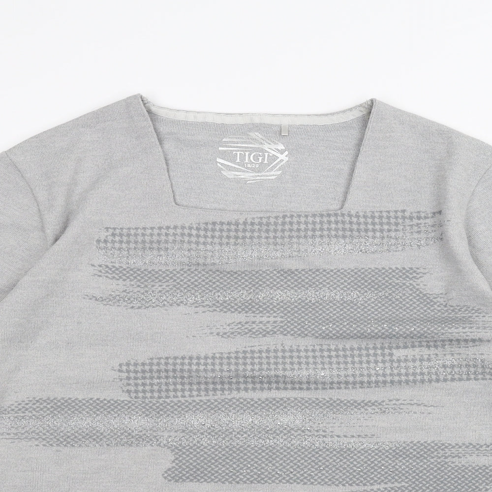 TIGI Womens Grey   Basic T-Shirt Size 18