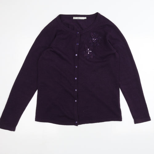 ISLE Womens Purple   Cardigan Jumper Size M