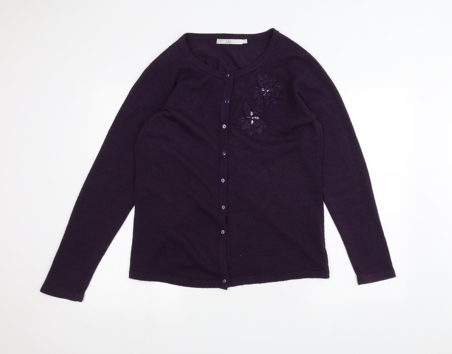 ISLE Womens Purple   Cardigan Jumper Size M