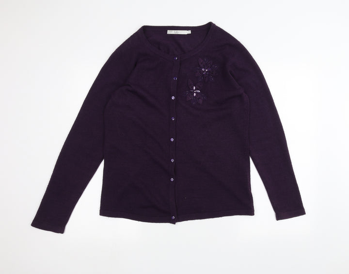 ISLE Womens Purple   Cardigan Jumper Size M