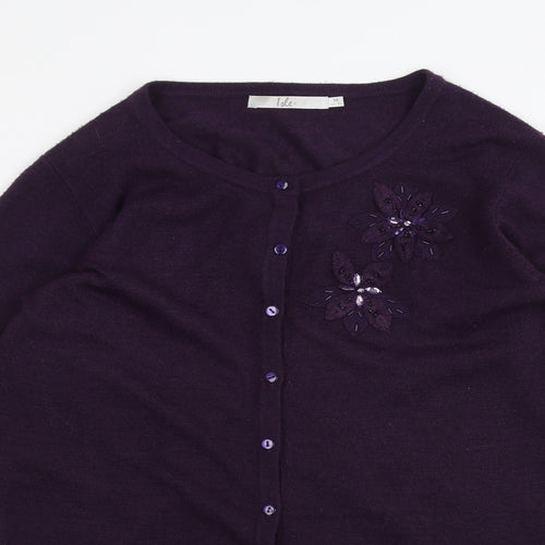 ISLE Womens Purple   Cardigan Jumper Size M