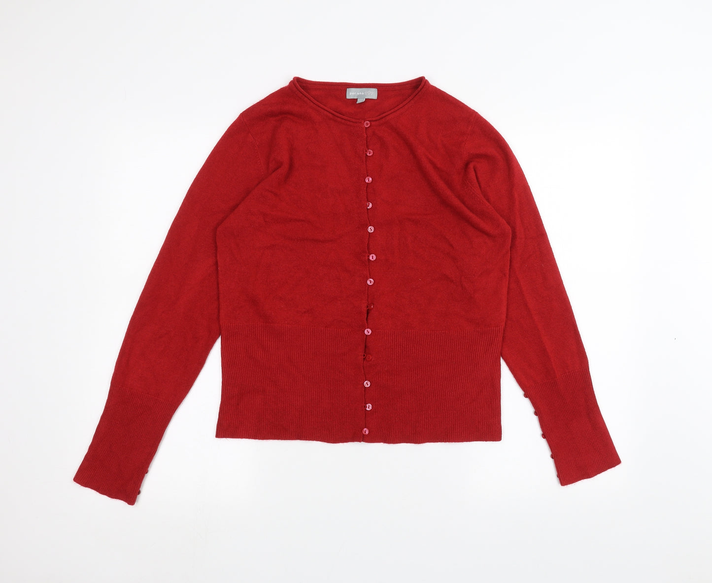 Per Una Womens Red   Cardigan Jumper Size 16