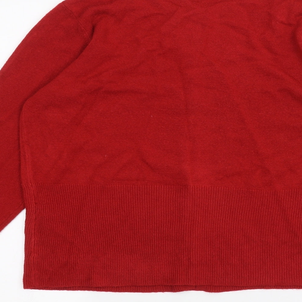 Per Una Womens Red   Cardigan Jumper Size 16