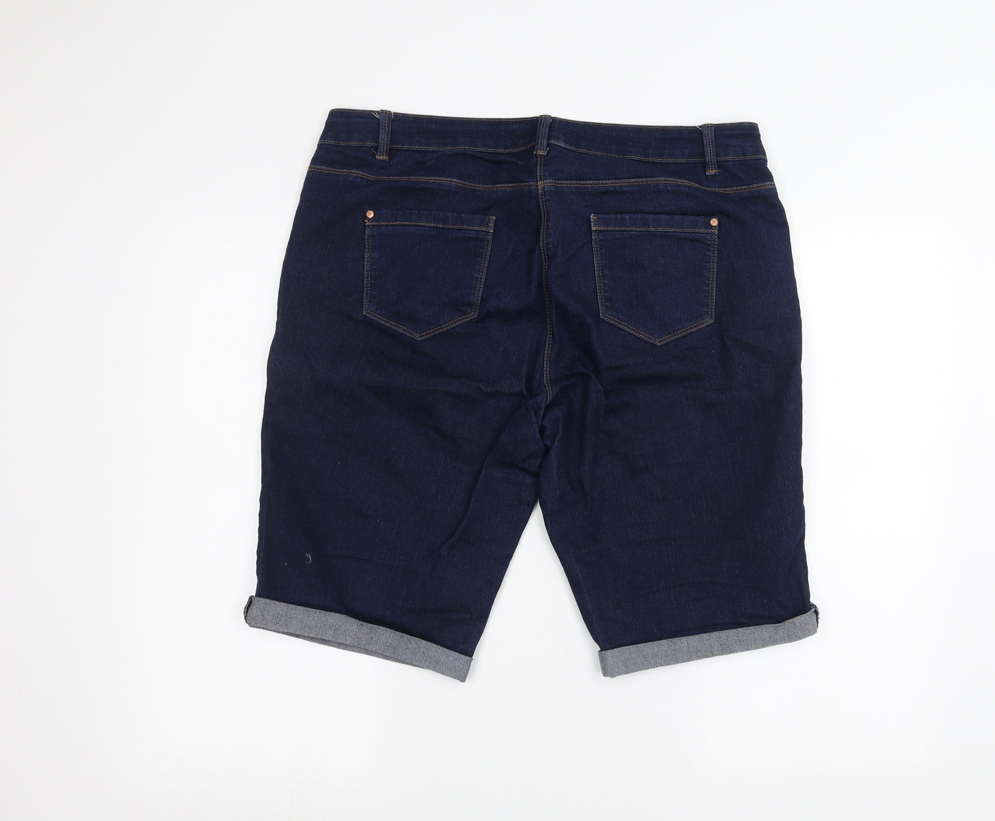George Womens Blue  Denim Bermuda Shorts Size 16