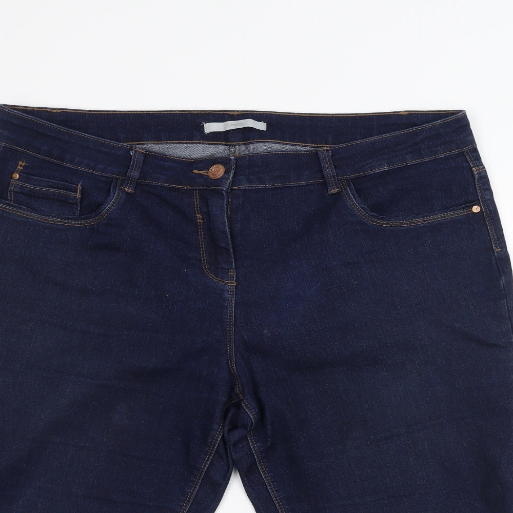 George Womens Blue  Denim Bermuda Shorts Size 16