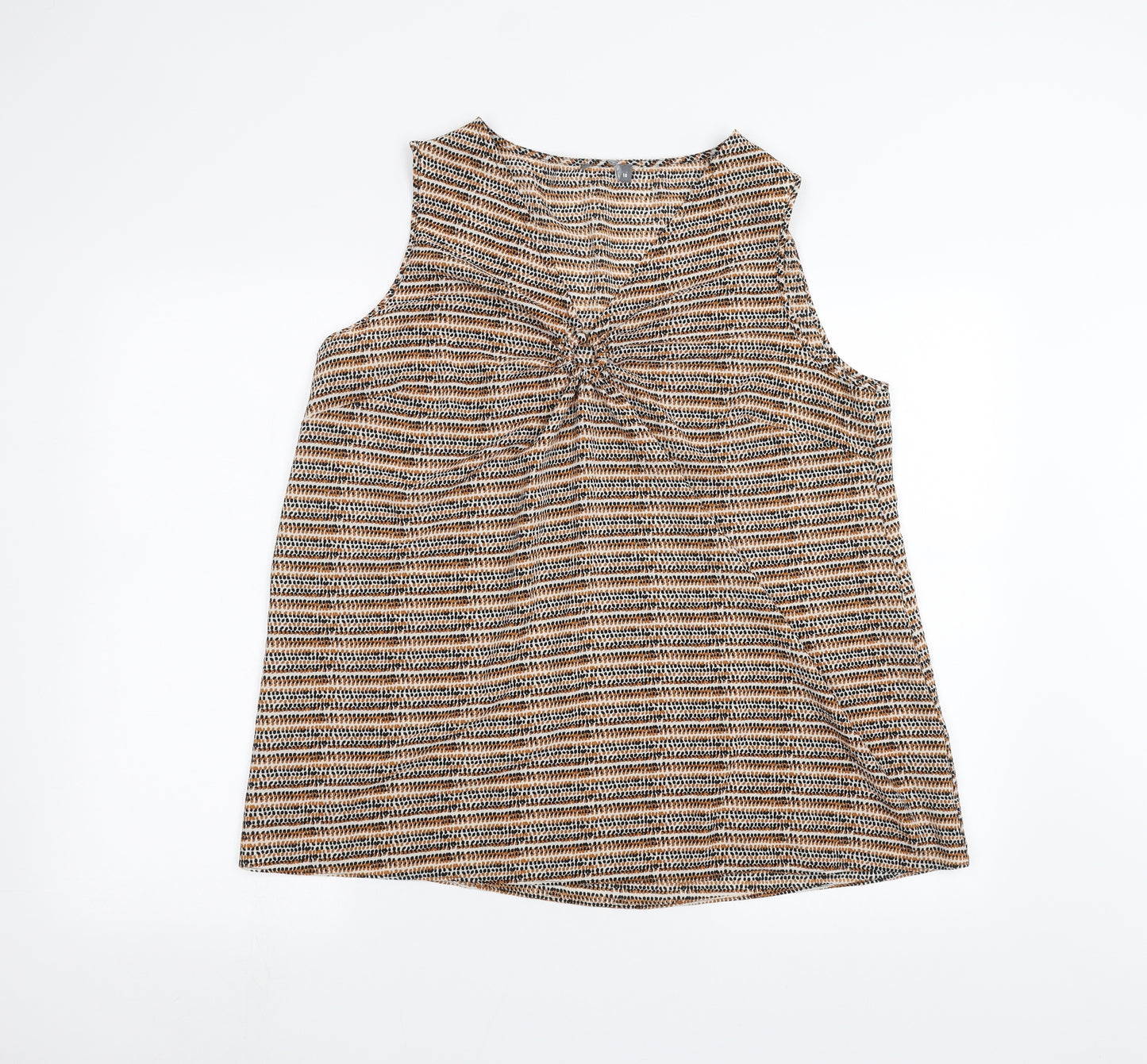 Matalan Womens Brown Polka Dot  Basic T-Shirt Size 18