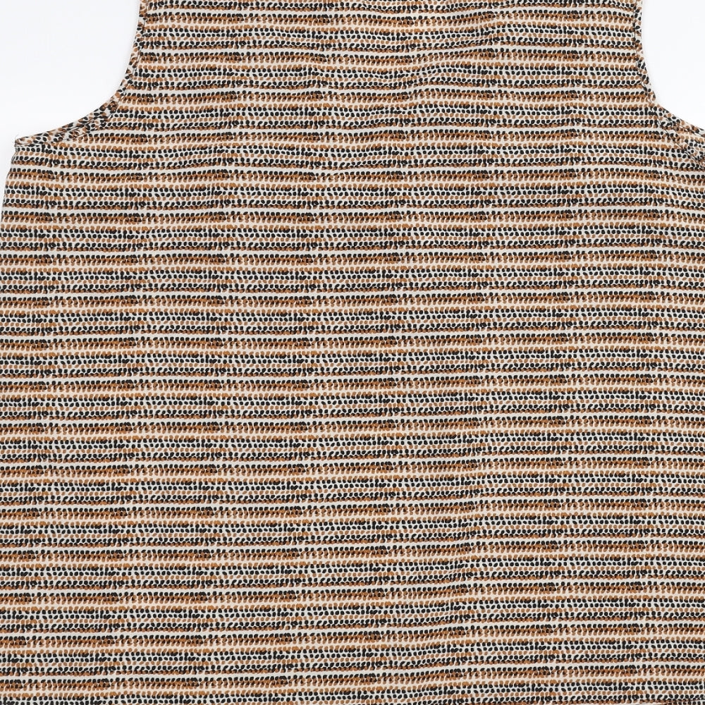 Matalan Womens Brown Polka Dot  Basic T-Shirt Size 18