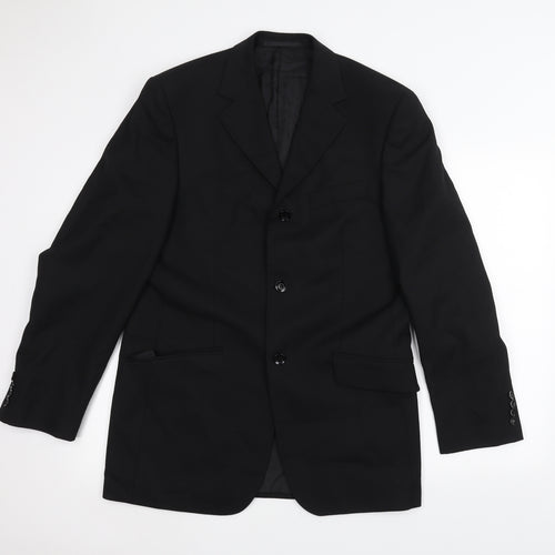 REMUS Mens Black   Jacket Suit Jacket Size 38