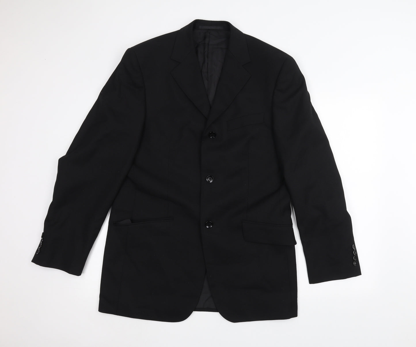 REMUS Mens Black   Jacket Suit Jacket Size 38
